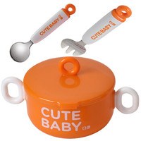 rikang 日康 RK-C1005 婴儿碗吸盘叉勺餐具 3件套 *2件