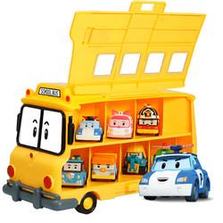变形警车珀利POLI警长 斯库比校车 带储物仓可收纳男孩儿童玩具