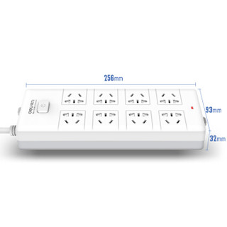 deli 得力 18263 插座 8孔组合5米