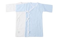 全棉时代  婴儿纱布连体服 长款 2件装 蓝色+白色