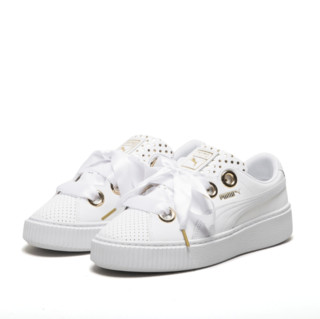 PUMA 彪马 Platform Kiss 366704 女子厚底休闲鞋 白01 37