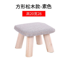 中派  实木时尚创意圆凳布艺沙发凳换鞋凳一张 颜色随机发货