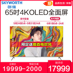 创维（SKYWORTH)65R8U 65英寸OLED全面屏防蓝光4K超高清 HDR人工智能电视
