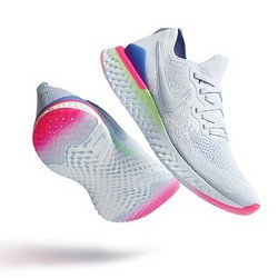 NIKE 耐克 EPIC REACT FLYKNIT 2 男子跑步鞋BQ8928-453 (白色/蓝色、42.5)