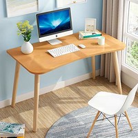 实木桌腿电脑台式桌北欧书桌椅组装卧室写字桌电脑桌家用简易办公桌会客桌 (100x50cm北欧松木色)