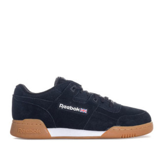 Reebok Classics Mens Workout Plus EG Trainers 男士运动鞋 Black-White UK7