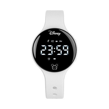 迪士尼（Disney）手表电子表男女学生多功能智能手环运动儿童表 634白色