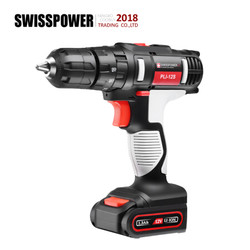 瑞士动能(SWISSPOWER )PLI-12S 锂电钻 电动螺丝刀 充电电钻 手电钻 电动工具 带冲击 1电1充