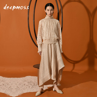 deepmoss 浆果系列 dm19ssTP02J-1 裸色立领蕾丝上衣女