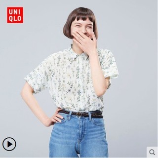 优衣库 UNIQLO 416358 女装 S Sanderson全棉衬衫(短袖)