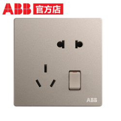 ABB 开关插座面板 10A一开五孔带开关插座85只装 轩致系列 *3件