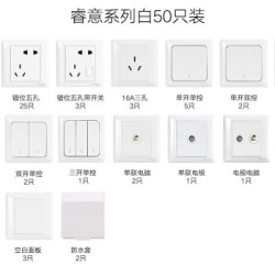 Schneider Electric 施耐德电气 睿意系列 白色套餐2室一厅款 50只装