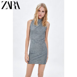 ZARA 新款 TRF 女装 金属色线连衣裙 00909346808