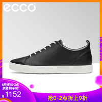 ECCO爱步系带单鞋女板鞋女韩版 简约纯色舒适休闲鞋女 吉莉285553