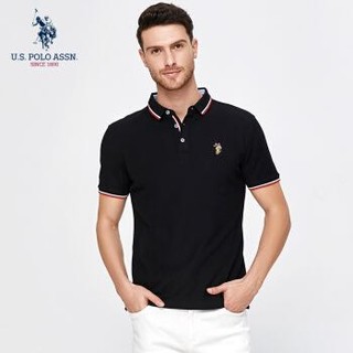 4件 U.S. POLO ASSN. 男短袖POLO衫2018夏季新款潮流翻领修身纯棉POLO衫 *4件