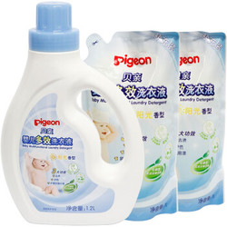 pigeon 贝亲 婴儿多效洗衣液 阳光香型 1.2L+1L*2 *2件