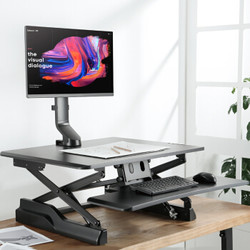 Brateck液晶电脑显示器支架 升降桌专用旋转显示屏臂 桌面单屏底座多功能人体工程学17-32英寸 LDT21-C01 *2件