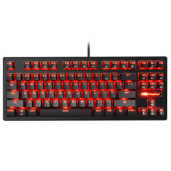 MageGee MK1 机械键盘87键背光游戏机械键盘 黑色红光 青轴
