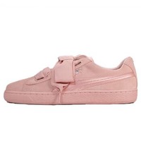 PUMA(彪马) 蝴蝶结 Ins风 运动休闲板鞋 粉色 女鞋 Suede Heart 366922-02 37.5 *3件