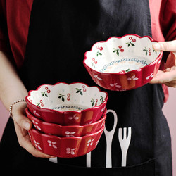 日式碗可爱单个饭碗水果沙拉甜品碗陶瓷餐具ins网红个性创意家用