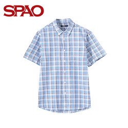 SPAO SPYW835P02 夏季新款男士商务休闲舒适简约基本短袖衬衫