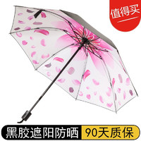 全燕 太阳伞防紫外线黑胶遮阳伞晴雨两用款
