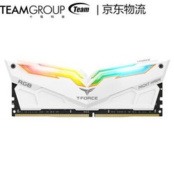 十铨(Team) 夜鹰RGB灯条 DDR4 3200 16G(8G×2)套装 台式机 内存条 DDR4 3200 8G*2夜鹰白色版