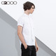 G2000 AT TWENTY潮流休闲字母短袖衬衫男 夏款纯棉立领修身白衬衣