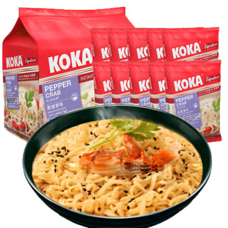 KOKA 可口 黑椒蟹肉味 方便面泡面 85g*10包 *5件