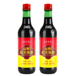 CUCU 阳光陈醋纯粮酿造醋泡黑豆调味品组合装 420ml/瓶