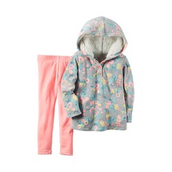 carter’s  秋冬季女宝宝双风格可选印花套装两件套 （加绒外套+长裤）12-24个月