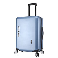 沃趣（woqu）时尚行李箱男女拉杆箱24英寸登机箱万向轮旅行箱密码箱WQ1502冰蓝
