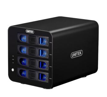 UNITEK 优越者 磁盘阵列柜四盘位硬盘柜 2.5/3.5英寸机械/SSD固态笔记本外接RAID硬盘盒 S301A