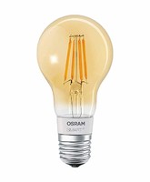 Osram Smart+ LED 灯丝金苹果 HomeKit 灯，带 E27 插座可调光替换，60 瓦灯泡，暖白，5.5