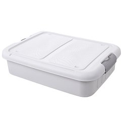 米良品 日式带轮子床底收纳箱 35L *2只