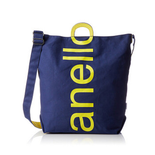 anello 阿耐洛 时尚大logo棉质帆布两用手提包单肩包AU-S0061藏蓝色