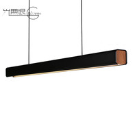 SEEDDESIGN 喜的 SLD-3981P 简约现代目木设计LED餐厅黑白简约条形吊灯 (40W)