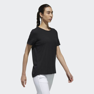 adidas 阿迪达斯 圆领女士T恤  DM4306  黑色 XL  