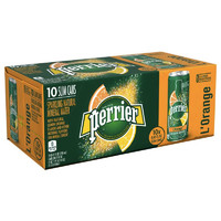 Perrier巴黎水橘子味含气天然矿泉水气泡水250ml*30尝鲜期2019.8