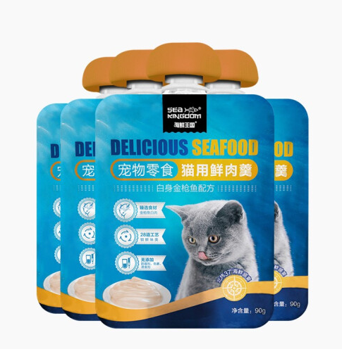 SEA KINGDOM 海鲜王国 金枪鱼鲜肉羹 猫咪妙鲜包 90g*4包