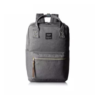 anello阿耐洛自营旗舰店潮流时尚染色涤纶帆布中号双肩背包c1221灰色