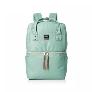 anello阿耐洛离家出走乐天防盗防水大容量双肩书包c1228薄荷绿
