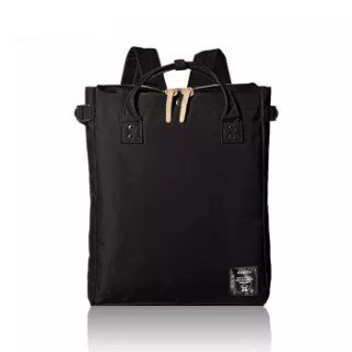 anello阿耐洛矩形涤纶中号托特双肩包atb1228黑色