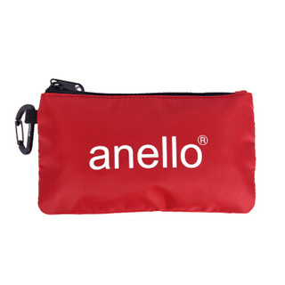 日本anello 日本潮流时尚方形包中袋挂扣收纳包随身包S0392 红色