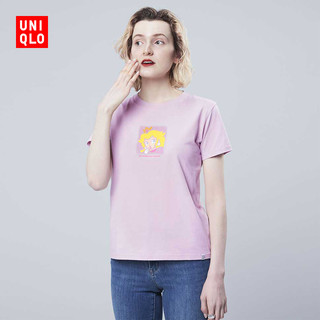 UNIQLO 优衣库 常规款短袖女士T恤  420478 浅紫色 L  