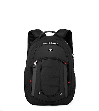 CROSSGEAR 瑞士防盗背包潮流时尚休闲双肩包男学生运动书包15.6英寸商务电脑包大容量出差旅行包CR-9003 黑色