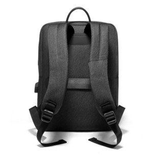 U LIFE 男士双肩包商务休闲出差旅行背包时尚韩版15.6英寸电脑包 1010黑色