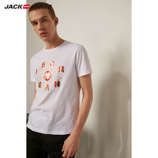 JACK JONES 杰克琼斯 漫威联名金箔印花男款T恤 (白色、L)