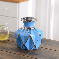 Hoatai Ceramic 华达泰陶瓷 花瓶摆件 矮款蓝