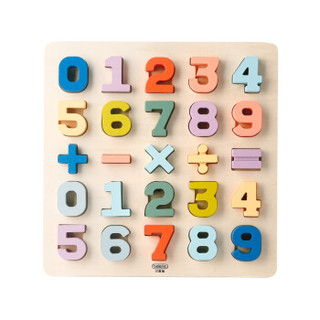 贝恩施积木 儿童玩具 男孩 女孩玩具 木质积木拼图 早教 数字认知板MZ03 *2件